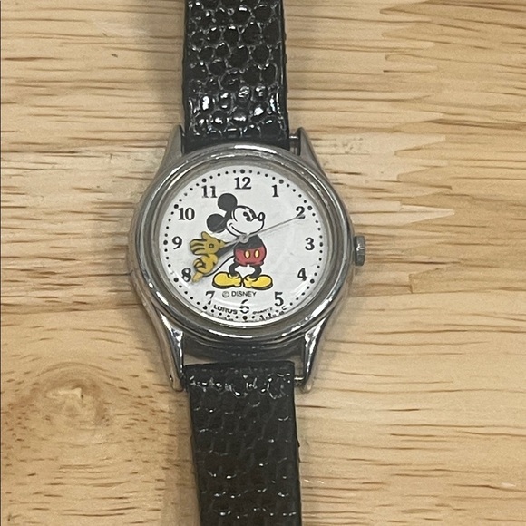 Disney Mickey Mouse Silver Watch with Black Strap - Picture 1 of 13